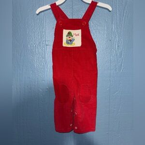 VTG Healthtex Red Corduroy Kids Overalls